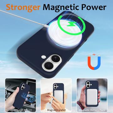 iPhone 17 Liquid Silikone Cover - MagSafe Kompatibel - Mørkeblå