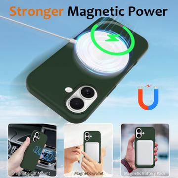 iPhone 17 Liquid Silikone Cover - MagSafe Kompatibel - Mørkegrøn