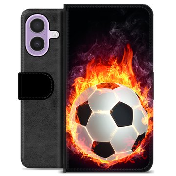 iPhone 17 Premium Flip Cover med Pung - Fodbold Flamme