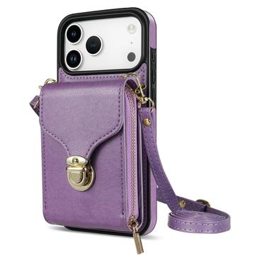 iPhone 17 Pro Alt-i-et cover med pung og rem - Lilla