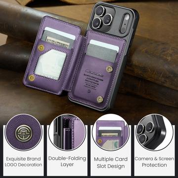 iPhone 17 Pro Caseme C22-etui RFID-kortpung - lilla