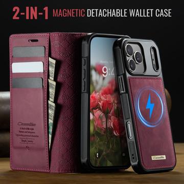 iPhone 17 Pro Caseme C49 2-i-1 aftagelig pungetui - MagSafe-kompatibel, RFID - Rød
