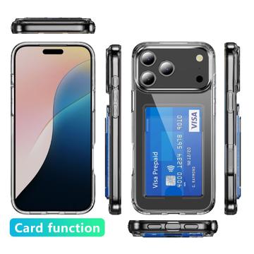 iPhone 17 Pro Gennemsigtigt Cover med Kortholder