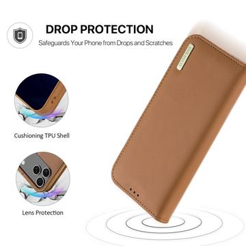 iPhone 17 Pro Dux Ducis Hivo Læderpung - Brun