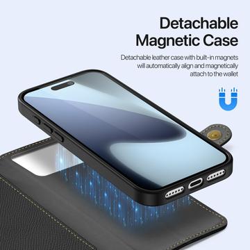 iPhone 17 Pro Dux Ducis Lawa Pung læderetui med magnetisk låg - sort
