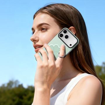 iPhone 17 Pro Dux Ducis Luvy cover med fingerring/håndrem - Grøn / Kløver