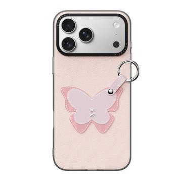 iPhone 17 Pro Dux Ducis Luvy cover med fingerring/håndrem - lyserød / sommerfugl