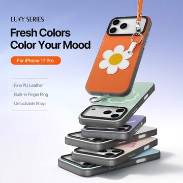 iPhone 17 Pro Dux Ducis Luvy cover med fingerring/håndrem - Orange / Marguerit