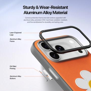 iPhone 17 Pro Dux Ducis Luvy cover med fingerring/håndrem - Orange / Marguerit