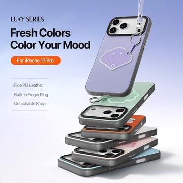 iPhone 17 Pro Dux Ducis Luvy cover med fingerring/håndrem - Lilla / Skal