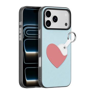 iPhone 17 Pro Dux Ducis Luvy cover med fingerring/håndrem - himmelblå / hjerte
