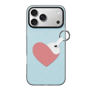 iPhone 17 Pro Dux Ducis Luvy cover med fingerring/håndrem - himmelblå / hjerte