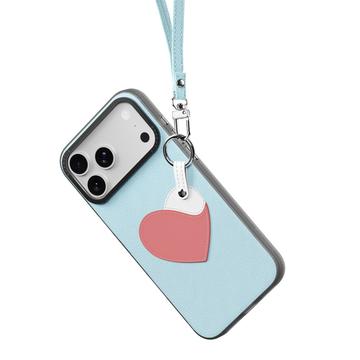iPhone 17 Pro Dux Ducis Luvy cover med fingerring/håndrem - himmelblå / hjerte