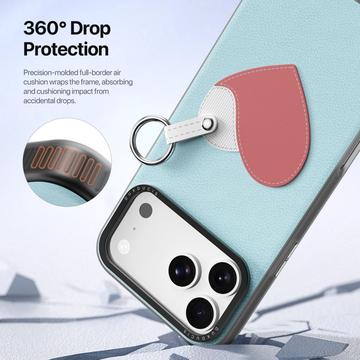 iPhone 17 Pro Dux Ducis Luvy cover med fingerring/håndrem - himmelblå / hjerte