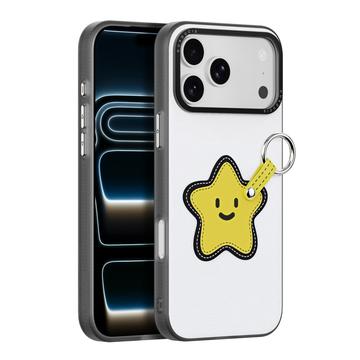 iPhone 17 Pro Dux Ducis Luvy cover med fingerring/håndrem - hvid / stjerne