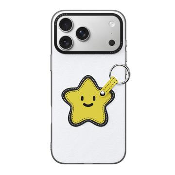 iPhone 17 Pro Dux Ducis Luvy cover med fingerring/håndrem - hvid / stjerne