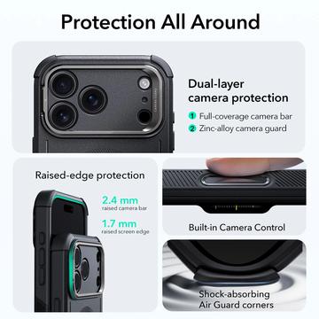 iPhone 17 Pro ESR Cyber Kickstand MagSafe Hybrid Cover - Sort
