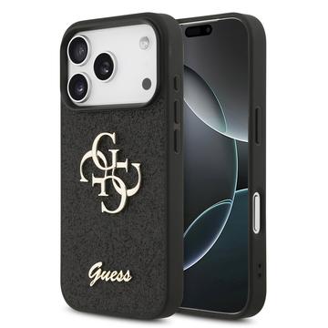 iPhone 17 Pro Guess Fixed Glitter 4G Metal Logo Cover - Sort