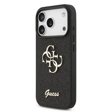 iPhone 17 Pro Guess Fixed Glitter 4G Metal Logo Cover - Sort