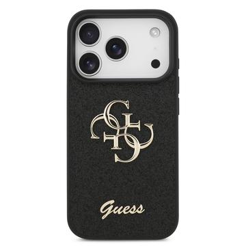 iPhone 17 Pro Guess Fixed Glitter 4G Metal Logo Cover - Sort