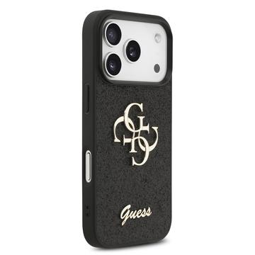 iPhone 17 Pro Guess Fixed Glitter 4G Metal Logo Cover - Sort