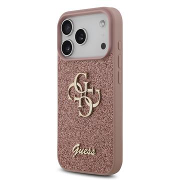 iPhone 17 Pro Guess Fixed Glitter 4G Metal Logo Cover - Pink