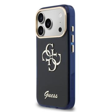 iPhone 17 Pro Guess IML 4G Script Metal Logo Cover - Blå