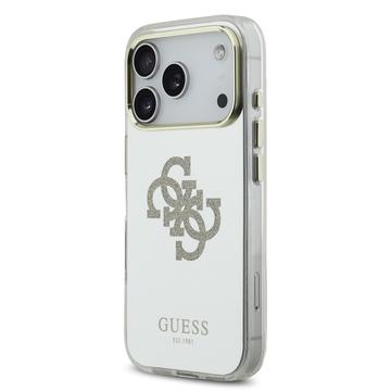iPhone 17 Pro Guess Mirror 4G Glitter Logo Hybrid Cover - MagSafe-kompatibel - Guld