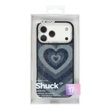 iPhone 17 Pro Jaucase magnetisk hybrid-cover med hjertemønster - sort