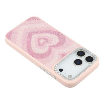 iPhone 17 Pro Jaucase magnetisk hybrid-cover med hjertemønster - pink