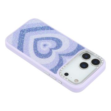 iPhone 17 Pro Jaucase magnetisk hybrid-cover med hjertemønster - lilla