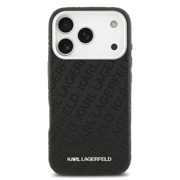 iPhone 17 Pro Karl Lagerfeld Grained Repeated Logo MagSafe Cover - Sort