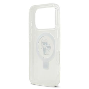 iPhone 17 Pro Karl Lagerfeld Ringstand Karl & Choupette Mag Case - Hvid