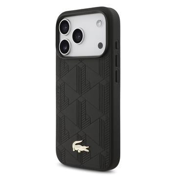 iPhone 17 Pro Lacoste Monogramme Gold Logo Cover - MagSafe-kompatibelt - Sort