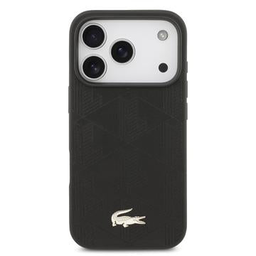 iPhone 17 Pro Lacoste Monogramme Gold Logo Cover - MagSafe-kompatibelt - Sort