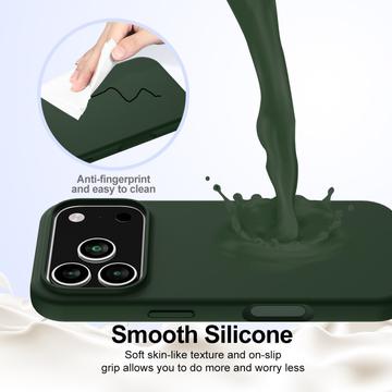 iPhone 17 Pro Liquid Silikone Cover - MagSafe Kompatibel - Mørkegrøn