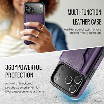 iPhone 17 Pro MagKing K2 MagSafe-etui med aftagelig tegnebog - Lilla