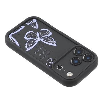 iPhone 17 Pro Max TPU-cover med Sommerfugleprint - Lilla / Sort