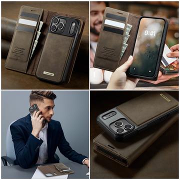 iPhone 17 Pro Max Caseme C49 2-i-1 aftagelig pungetui - MagSafe-kompatibel, RFID - Kaffe