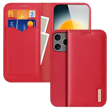 iPhone 17 Pro Max Dux Ducis Hivo Læderpung - Rød
