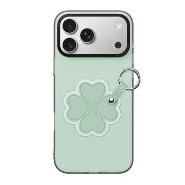 iPhone 17 Pro Max Dux Ducis Luvy cover med fingerring/håndrem - Grøn / Kløver