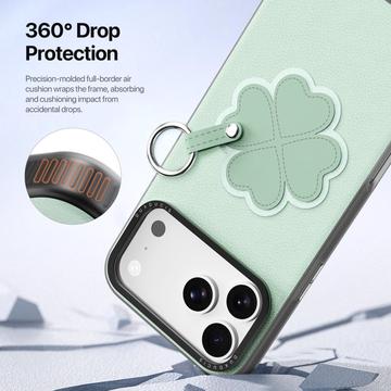 iPhone 17 Pro Max Dux Ducis Luvy cover med fingerring/håndrem - Grøn / Kløver