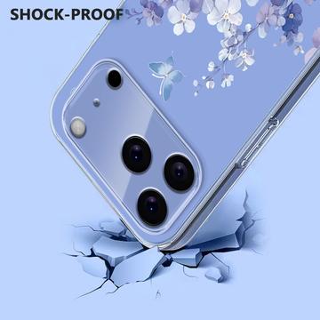iPhone 17 Pro Max TPU-cover med blomstermønster - Lilla