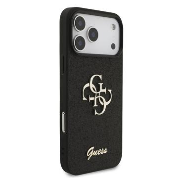 iPhone 17 Pro Max Guess Fixed Glitter 4G Metal Logo Cover - Sort