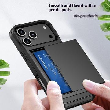 iPhone 17 Pro Max Hybrid Cover med Glidende Kortslot - Rødguld