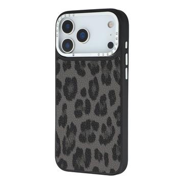 iPhone 17 Pro Max Jaucase magnetisk hybrid-cover med leopardprint - Sort