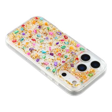 iPhone 17 Pro Max Jaucase Naturstens Epoxy Cover - Guld