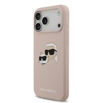 iPhone 17 Pro Max Karl Lagerfeld Double Heads MagSafe cover i flydende silikone - Pink