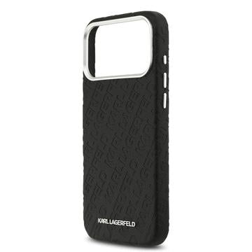 iPhone 17 Pro Max Karl Lagerfeld Grained Repeated Logo MagSafe Cover - Sort