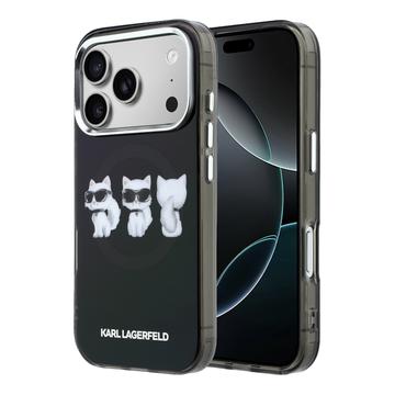 iPhone 17 Pro Max Karl Lagerfeld IML Choupette Trio Watercolor Cover - MagSafe-kompatibelt - Sort